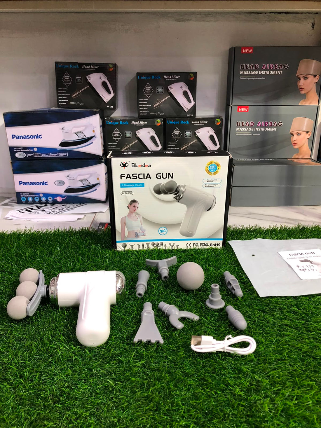 9-in-1 Electric Fascia Massage Gun – Deep Tissue Muscle Massager