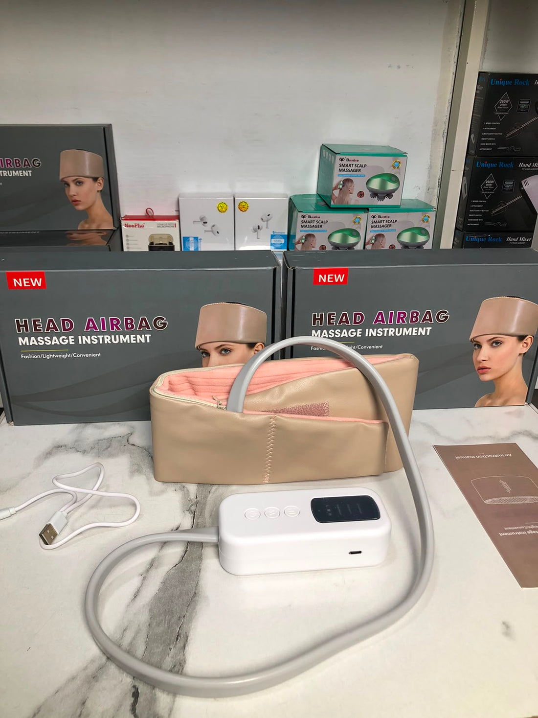 Head Airbag Massage Instrument – Portable Head Massager